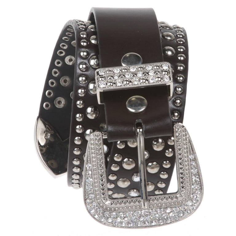 Western Rhinestone & Studded Leather Belt - Walmart.com display picture 2