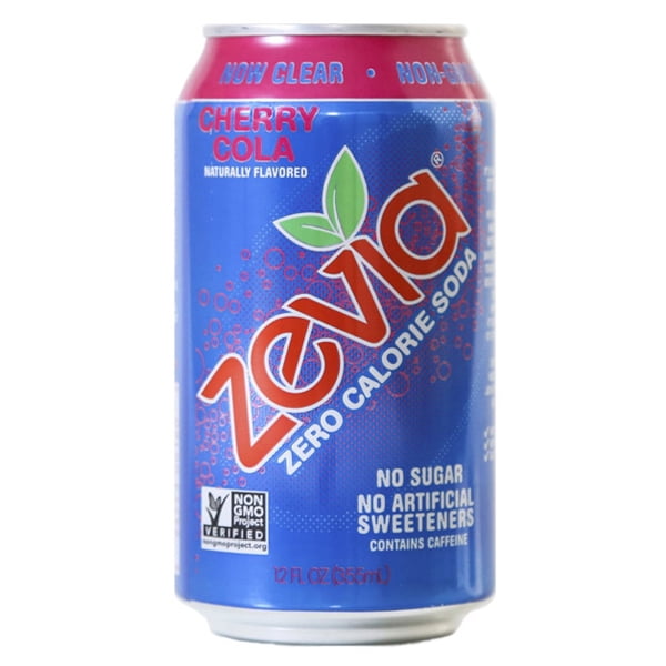 Zevia Cherry Cola Zero Calorie Soda 12 oz Cans Pack of