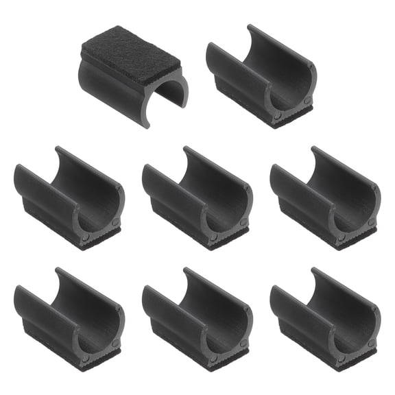 8 Pack Rectangle U Shaped Chair Leg Caps with Felt Pads, Fit 22mm Dia Tubular Legs, Slide Smoothly Furniture Feet Protector No Scratches No Noise for Hardwood Floors, Black