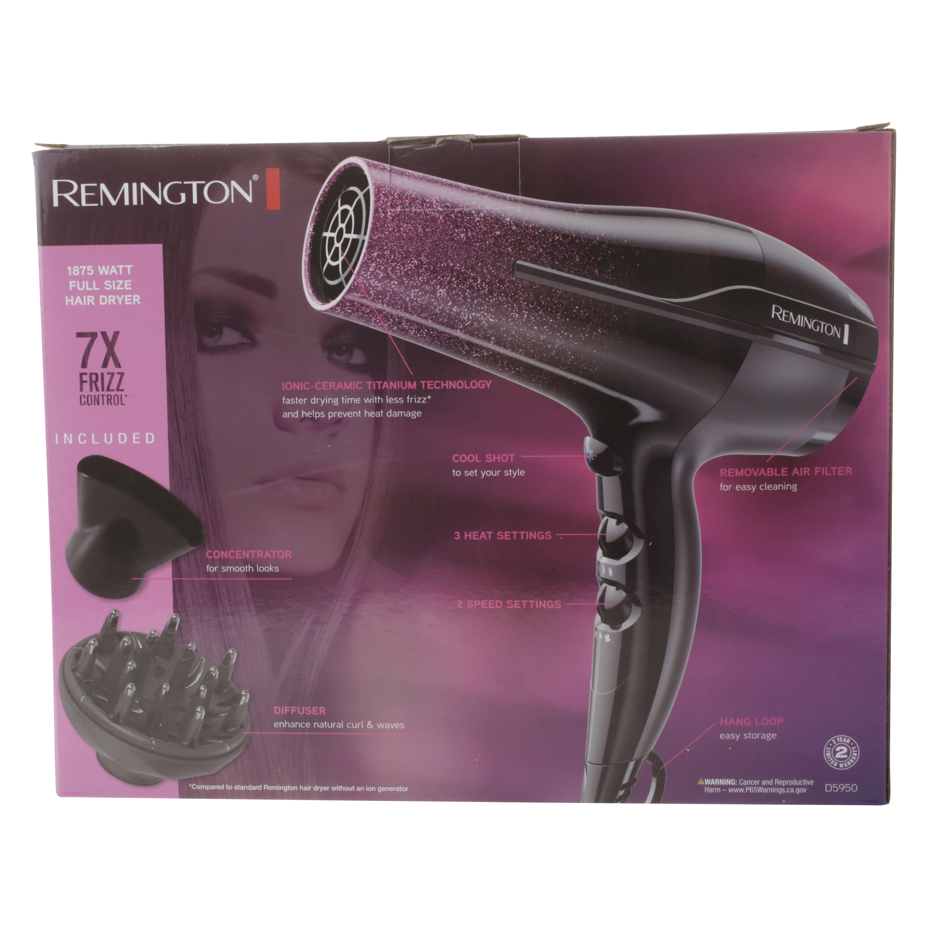 Remington Ultimate Smooth Hair Dryer With Titanium Ionic Remington Ultimate Smooth Hair Dryer With Titanium Ionic