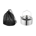 thumbnail image 3 of Hervidor de agua para acampar, estufa, tetera de calentamiento rápido, 1,2 l, con bolsa de transporte, cafetera, tetera para acampar, mochileros y Mango de plata, 3 of 8