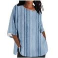 thumbnail image 1 of Blouses pour Femmes, Mode Décontractée pour Femmes, Chemise Ample en Coton Imprimé à Manches 3/4, 1 of 4