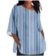 thumbnail image 1 of Tops Y Blusas de las Señoras Cortado 3/4 Manga Impresa Suelta Camisa Casual, Blusas para las Mujeres Casual, 1 of 4