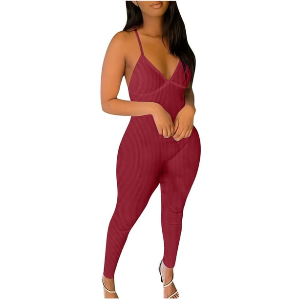Women Workout Gym Seamless Jumpsuit Yoga Ribbed One-Piece Spaghetti Strap  Shorts/Leggings Romper Playsuits 