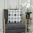 thumbnail image 2 of Parkland Collection Graham 20x20" Gingham Plaid Cotton Throw Pillow in Gray, 2 of 4