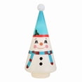 thumbnail image 4 of Vintage Lighted Snowman Tree Figurine - 7.87 in Resin Tabletop Christmas Decor, Battery Operated Retro Snowman Statue for Holiday Mantle Shelf Home Party, 4 of 8