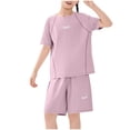 thumbnail image 3 of Rvasteizo Boys Outfits Solid Short Sleeve Round Neck T Shirt Shorts Casual Summer Sport Set 4-15 Years, 3 of 5