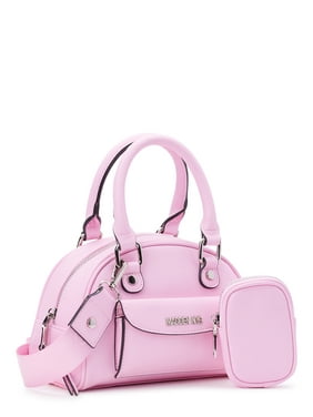Madden NYC Women's Bowler Handbag with Pocket, Light Pink