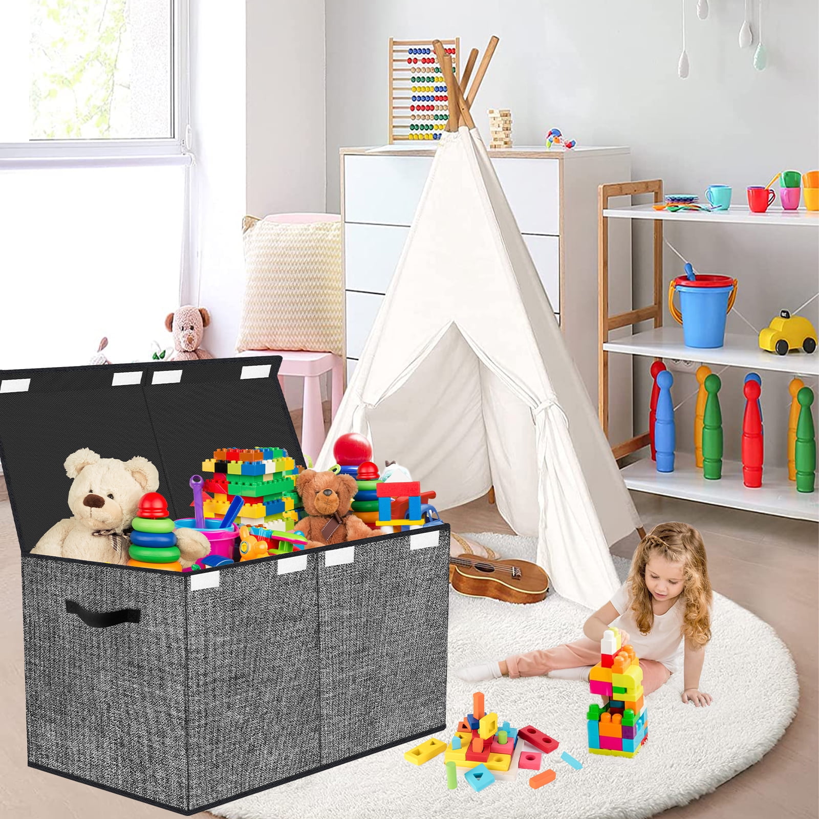 Toy Box Chest Storage Organizer for Boys Girls Large Kids