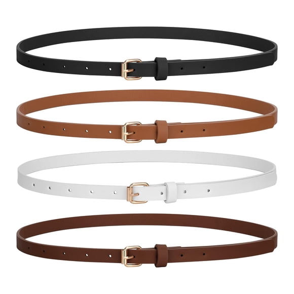 Cinturón de piel ajustado JASGOOD para mujer, paquete de 4