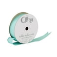 thumbnail image 2 of (7 pack) Offray Ribbon, Aqua Blue 7/8 inch Grosgrain Glitter Polyester Ribbon, 9 feet, 2 of 6