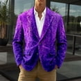 thumbnail image 2 of Mardi Gras blazer for men Corduroy With Sparkling Sequin Print For Festival Party Night Out And Formal Events, 2 of 4