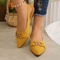thumbnail image 2 of QQAMB Women's Casual Slip On Low Heel Comfortable Dress Shoes for Business Wedding Party Prom Comfortable Square Toe, 2 of 8
