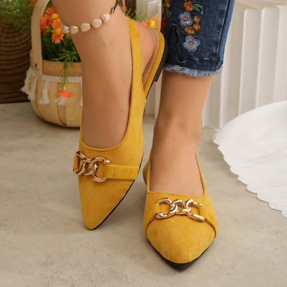 WHLBF Womens Shoes Pointed Toe Casual Plus Size Summer Shoes Closed Toe Flat Soft Sole Sandals Size 7.5