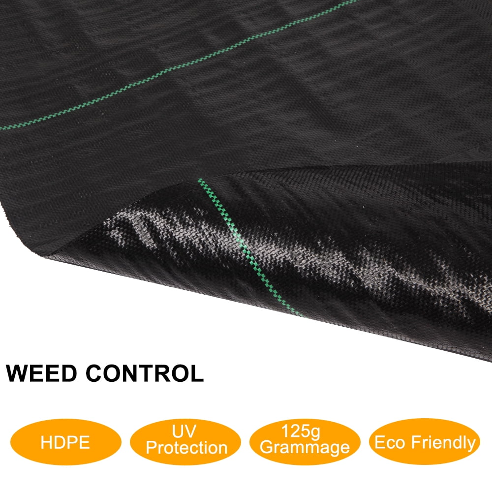 Heavy Duty Polyethylene Weed Barrier Fabric - Foldable Landscape Ground Cover - Prevents Weeds & Retains Moisture