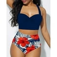 thumbnail image 5 of Women Flower Bikini Set  High Waist Push Up Swimwear Padded Bathing Suit, 5 of 5