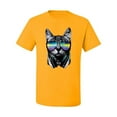 thumbnail image 2 of DJ Kitty Cat with Headphones | Mens Cat Lover Graphic T-Shirt, Gold, X-Large, 2 of 3