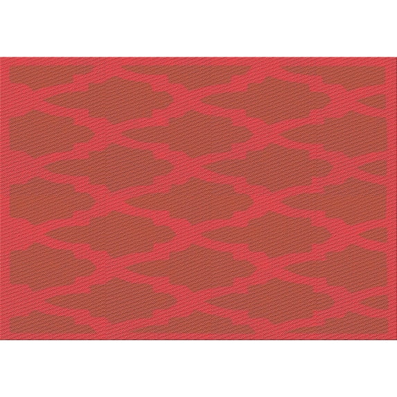Ahgly Company Indoor Rectangle Patterned Ferrari Red Area Rugs, 8' x 12'