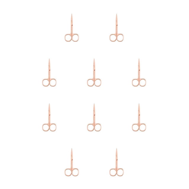Seitruly Pinzas para cutículas de uñas, tijeras de acero inoxidable resistentes al desgaste, resistentes al agua, pinzas para el pelo de la Chapado en oro rosa. 10piezas