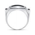 thumbnail image 4 of Sterling Silver Mens Round Black Color Enhanced Diamond Rectangle Fashion Ring 1/2 Cttw, 4 of 4