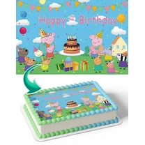 Pepa Pig BG Edible Cake Image Topper Birthday Photo Icing Fondant Decoration Print 1/4 Sheet