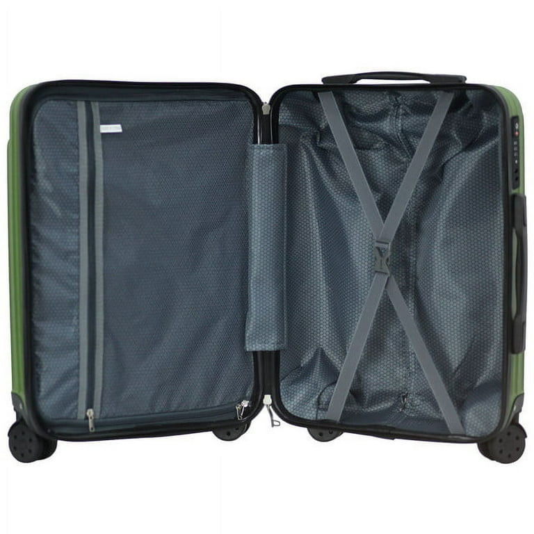 Hikolayae 3-Pc Hardside Spinner Luggage, Stripe Green - TSA Lock