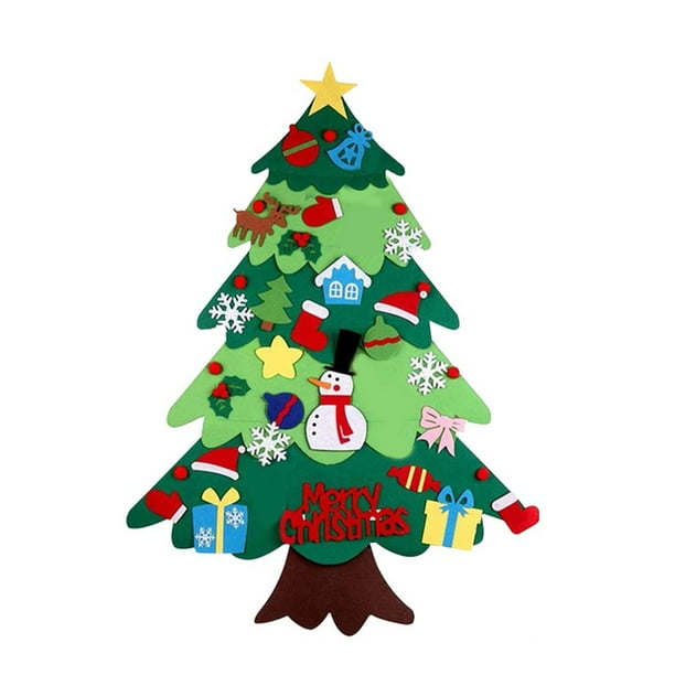 Set De Árbol De Navidad Diy Con Adornos Para Niños Regalos De Navidad Para Colgar En La Puerta O La Pared Árbol De Navidad Con 32 Accesorios