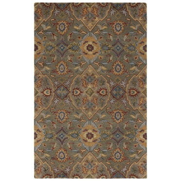 SAFAVIEH Heritage Reanna Oriental Wool Area Rug, Green/Yellow, 5' x 8'