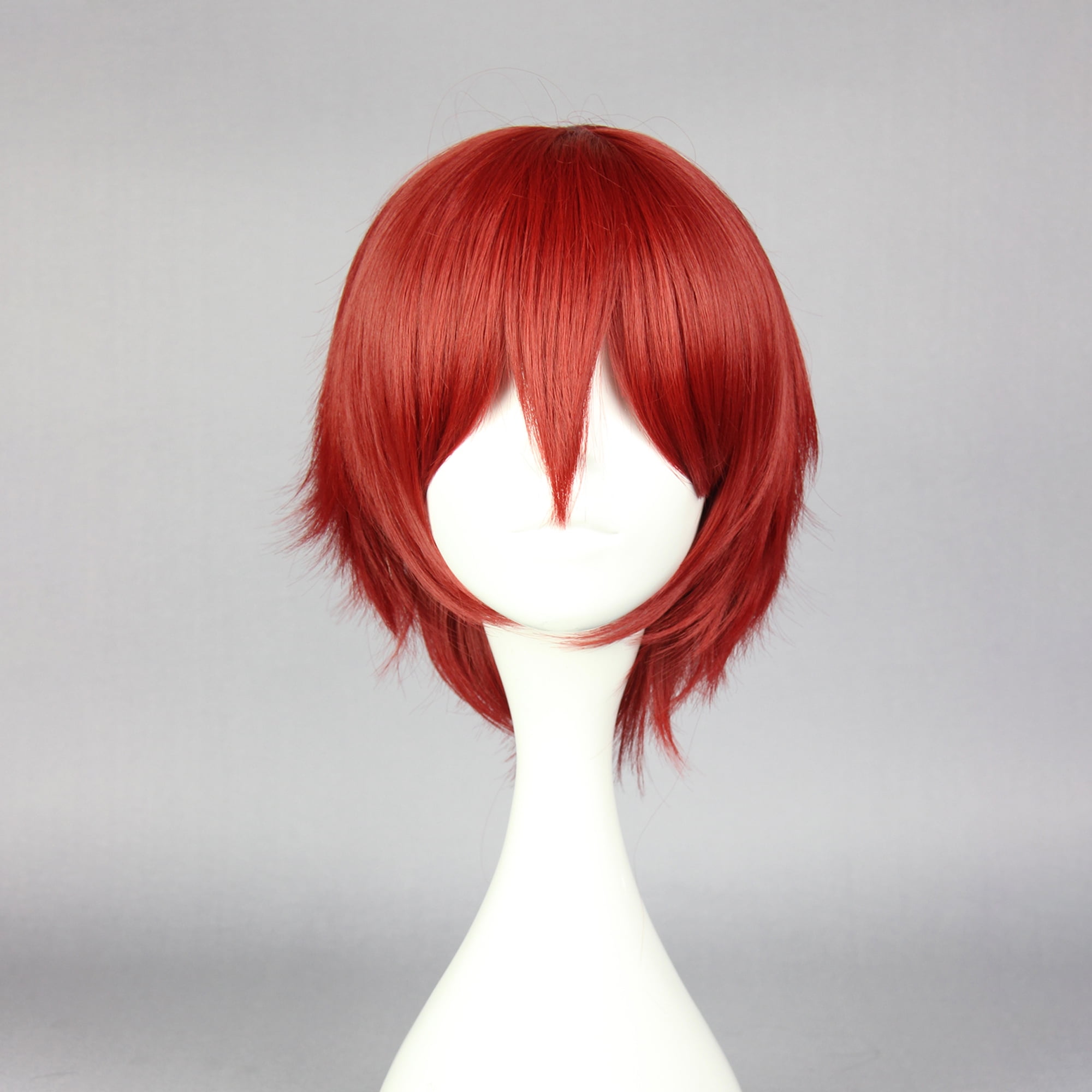 Unique Bargains Human Hair Wigs for Women with Wig Cap Short Hair 12" Red Wigs