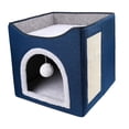 thumbnail image 1 of Cama para Gatos Perfecl Cueva Condominio para Animales Pequeños Azul, 1 of 8