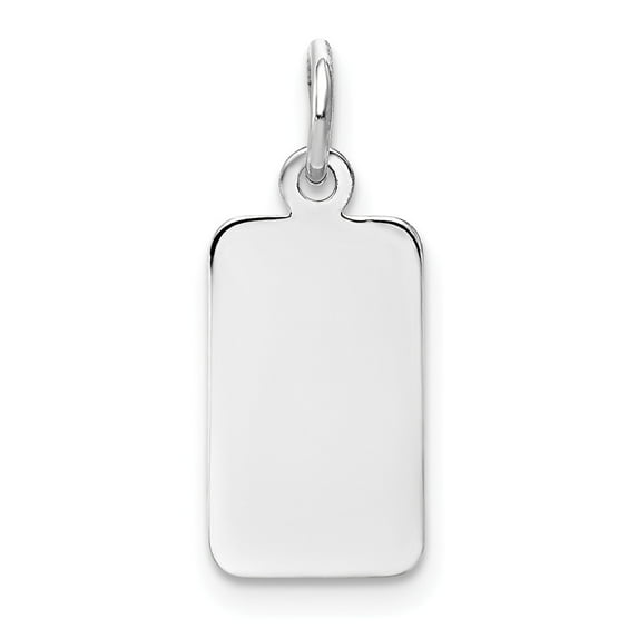 FB Jewels 14k White Gold Plain .018 Gauge Rectangular Engravable Charm