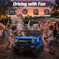 thumbnail image 5 of Joyracer 800W 4WD 24 Volt Ride on Toys with Remote Control, 2 Seater Kids Electric Car 9AH Battery Powered Truck Vehicle w/ Spring Suspension, Bluetooth Music, Gift for Boys Girls Blue, 5 of 8