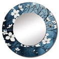 thumbnail image 2 of Designart "Monochrome Dogwood Petal Whispers" Dogwood Rund Mirror For Wall Decor - Large White Round Print Mirror - Round Traditional Mirror - Wall Mounted Round Large Mirror - 29" x 29", 2 of 6