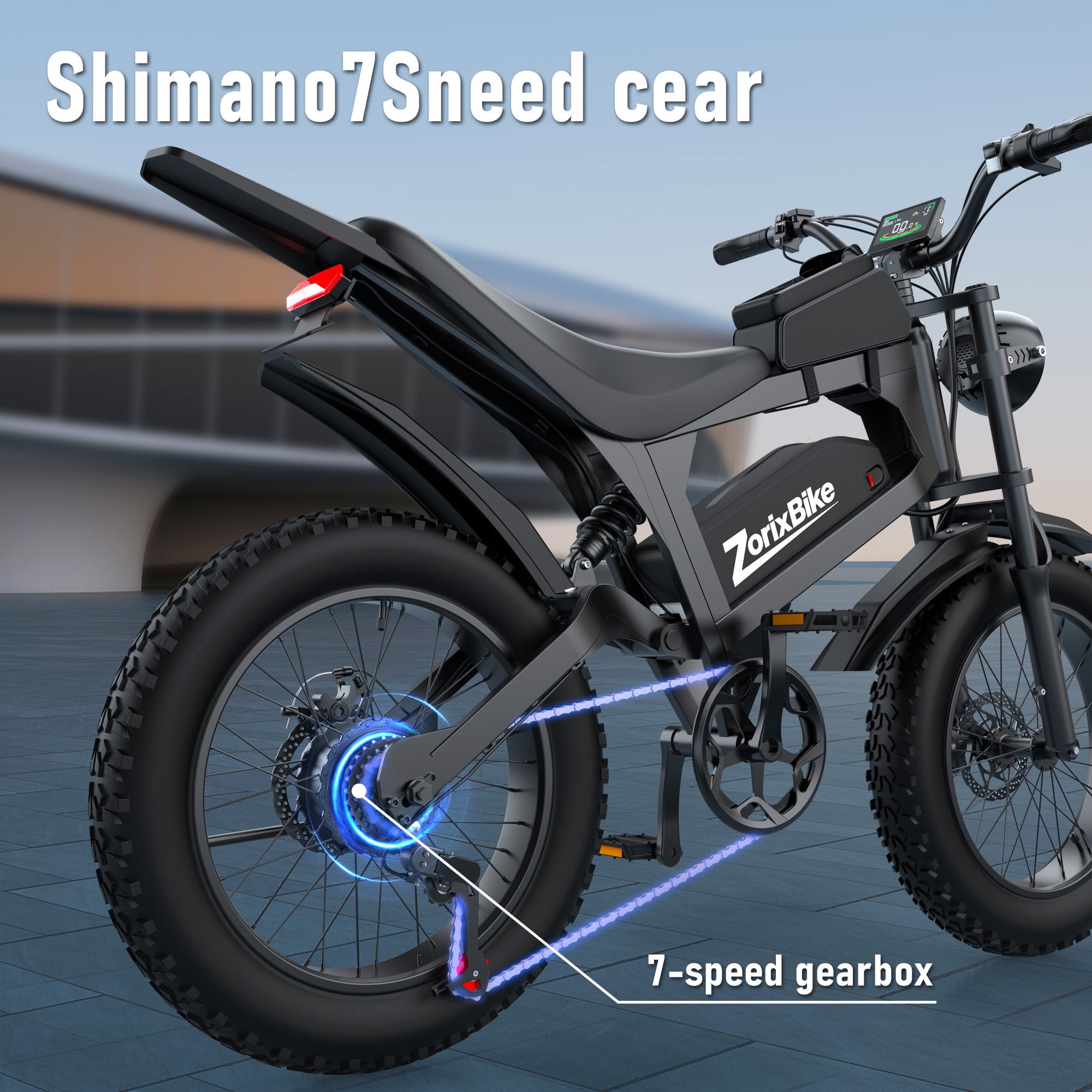 ZorixBike R8 Electric Bike for Adults, 1500W Brushless Motor Ebike, 20"x 4" Fat Tire Electric Bicycle, 48V E Mountain Bike UL2849