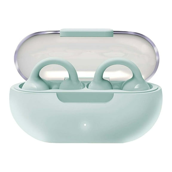 Matoen Ear Clip Bluetooth Headphones Open Ear Clip Headphone with Mic Wireless Ear Clips Ear Buds Bluetooth V5.3 for Running, Workout Green