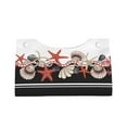 thumbnail image 3 of Uemuo Starfishes Shells Pattern Tissue Box Cover Holder, Triangle with Bottom Belt - PVC Leather Decorative Organizer for Tabletop, Bathroom, Car, Office, 3 of 9