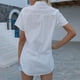 thumbnail image 4 of mfyjkho Tops De Moda Para Mujer, Blusa De Manga Corta Con Cuello Vuelto De Lino Sintético De Color Liso Para Mujer Tops De Tallas Grandes Xxl, 4 of 4