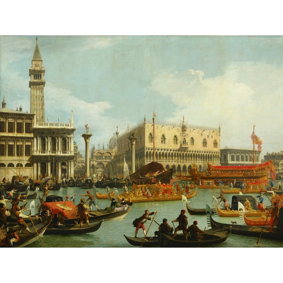 Canaletto Bucentaur's Return Venice Italy Painting Extra Large Art Print Wall Mural Poster Premium XL