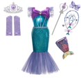 thumbnail image 3 of Disfraz de la Sirenita Ariel para niña, conjunto de vestido de sirena, ropa de Halloween, 3 of 5