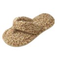 thumbnail image 6 of Pandaie Womens Mens Flip Flops Plush Leopard Print Thong Slippers Non Slip Stylish House Spa Soft Outdoor Indoor Walking Home Shoes Size 6‑10, 6 of 6