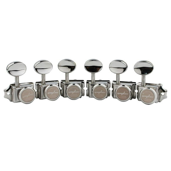 Afinadores de cuerdas Guitar Lock Guyker Vintage 6 en línea, níquel