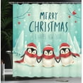 thumbnail image 3 of Ambesonne Christmas Shower Curtain, New Year Arctic Animals, 69"Wx84"L, Mint Green Pale Seafoam, 3 of 4