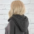 thumbnail image 4 of Women Hooded Scarf Thick Warm Soft Fashion Solid Color Woolen Hooded Scarf for Winter, 4 of 5