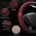 thumbnail image 4 of 38cm Crystal Car Steering Wheel Cover, Universal Steering Wheel Cover Velvet Steering Wheel Cover Handcrafted Car Steering Wheel Covers Non-Slip Soft Microfiber Steering Wheel Cover, 4 of 5