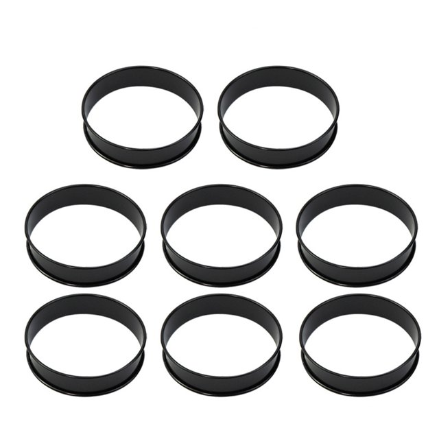 Hyasfey 8Pcs Nonstick Muffin Rings Stainless Steel Double Rolled Tart Rings Round Pastry Waffle Rings Mold for Home Kitchen Restaurant