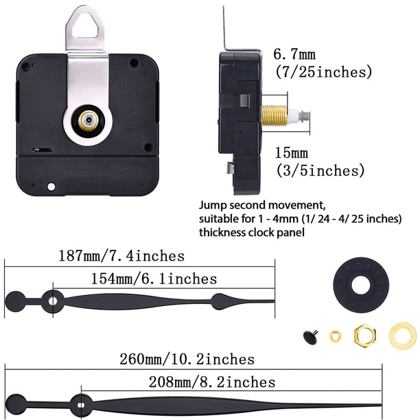 11 Pieces High Torque Wall Clock Movement Kit Mute Good Accuracy ...