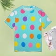 thumbnail image 5 of Colorful Dots T-Shirt O Neck Retro Print Big Size T-Shirts Short Sleeve Tees Womens Pretty Design, 5 of 5