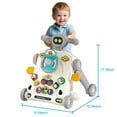 thumbnail image 4 of KOPPOP Baby Walker, 3-in-1 Activity Center and Learning Walker Sit-to-Stand Toy with Music & Lights, Foldable Push Toy for Infant Toddler 9+ Months, Grey, 4 of 8