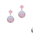 thumbnail image 1 of Domed Multi Color NP Pink Crystal Diamond-Shape Earrings, 1 of 1