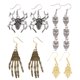 thumbnail image 1 of 4 pares de pendientes antiguos de Halloween con temática de Halloween, pendientes colgantes divertidos y espeluznantes para fiesta de Halloween, 1 of 5